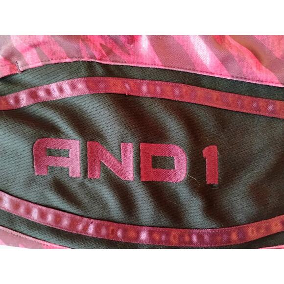 XL Maroon And Black "AND 1" Basketball Shorts. Hip Hop. Rap. Y2k Drawstring. NBA - Picture 11 of 16